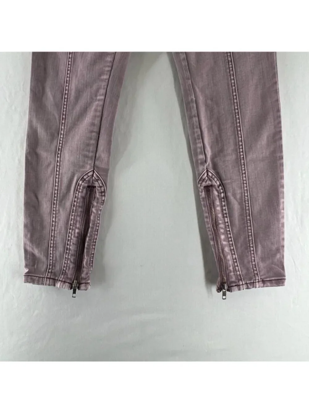We The Free Mercury Skinny Jeans Size 29 High Rise Seam Ankle Zip Stretch Purple